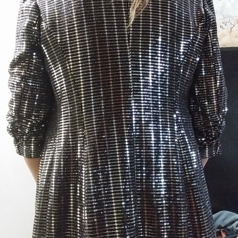 Womens Silver Sequined Dress Blazer from Venus Sz 16